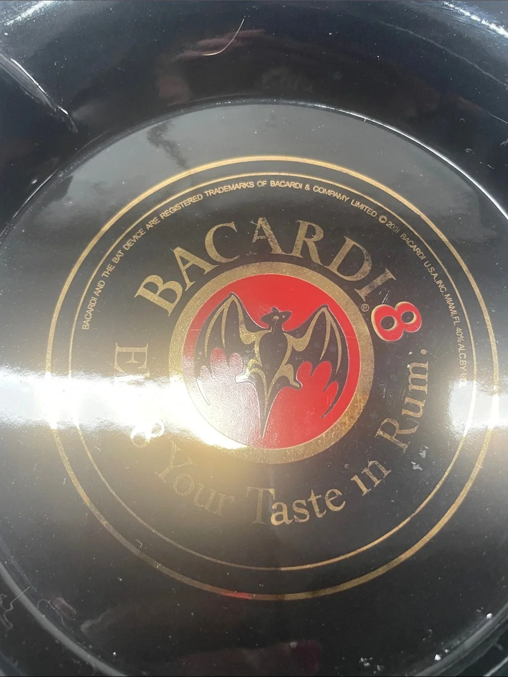Black Logo Ceramic Ashtray - Black